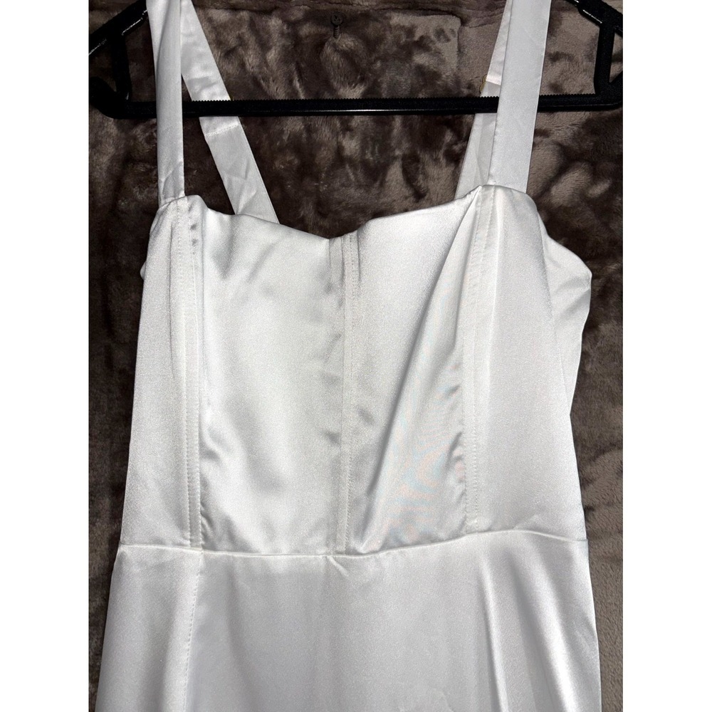 Show Me Your Mumu Clarissa Corset Dress Women Medium White Self Lined Luxe Satin - Picture 9 of 15